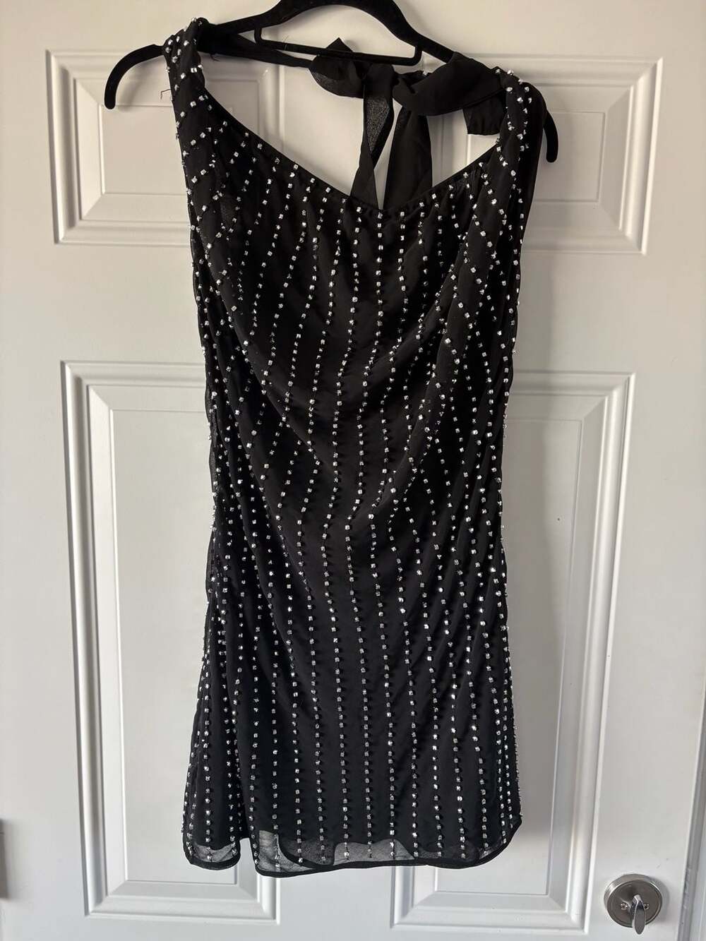 Nasty Gal Black Embellished Halter Mini Dress Size 10